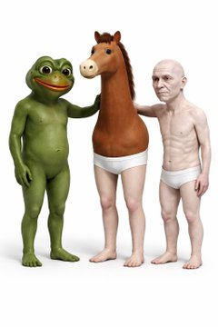 Centaur with frog and human